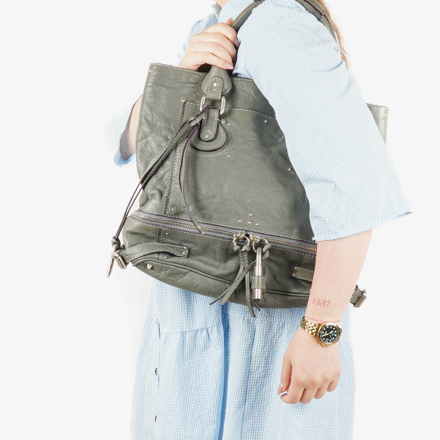 Chloe Paddington Large Craie Leather Tote Bag
