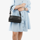 Bottega Veneta Black Intrecciato Leather Braided Handle Flap Shoulder Bag