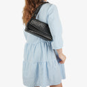 Bottega Veneta Black Intrecciato Leather Braided Handle Flap Shoulder Bag