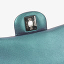 Chanel Mini Rectangular Iridescent Lambskin Quilted Turquoise Flap Bag
