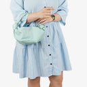 Bottega Veneta Celeste Blue Leather Double Knot Clutch