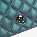 Chanel Mini Rectangular Iridescent Lambskin Quilted Turquoise Flap Bag