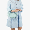 Bottega Veneta Blue Leather Double Knot Clutch