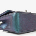Chanel Mini Rectangular Iridescent Lambskin Quilted Turquoise Flap Bag