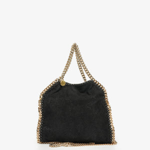 Stella McCartney Falabella Mini Tote Black Vegan Shaggy Deer Fold Over Bag