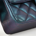 Chanel Mini Rectangular Iridescent Lambskin Quilted Turquoise Flap Bag