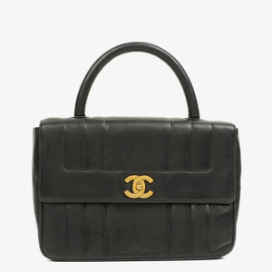 Chanel Black Quilted Lambskin Vertical Kelly Flap Bag