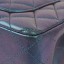 Chanel Mini Rectangular Iridescent Lambskin Quilted Turquoise Flap Bag