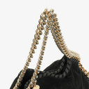 Stella McCartney Falabella Mini Tote Black Vegan Shaggy Deer Fold Over Bag