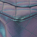 Chanel Mini Rectangular Iridescent Lambskin Quilted Turquoise Flap Bag