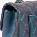 Chanel Mini Rectangular Iridescent Lambskin Quilted Turquoise Flap Bag