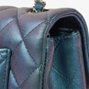 Chanel Mini Rectangular Iridescent Lambskin Quilted Turquoise Flap Bag