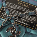 Chanel Mini Rectangular Iridescent Lambskin Quilted Turquoise Flap Bag