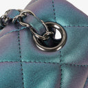 Chanel Mini Rectangular Iridescent Lambskin Quilted Turquoise Flap Bag