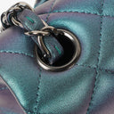 Chanel Mini Rectangular Iridescent Lambskin Quilted Turquoise Flap Bag