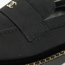 Chanel CC Velvet Platform Mocassins Loafers