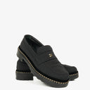 Chanel CC Velvet Platform Mocassins Loafers