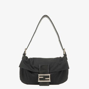 Fendi Baguette Black Neoprene Shoulder Bag