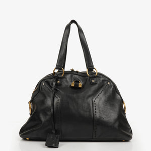 Yves Saint Laurent Black Leather Muse Bag
