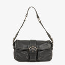 Coach Black Leather Soho Buckle Flap Bag