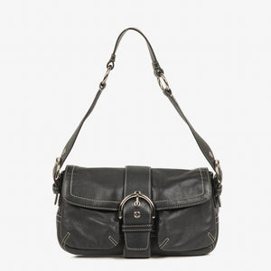 Coach Black Leather Soho Buckle Flap Bag