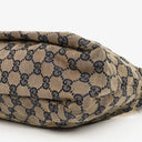 Gucci Navy Blue GG Fabric Chain Horsebit Hobo Bag