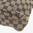 Gucci Navy Blue GG Fabric Chain Horsebit Hobo Bag