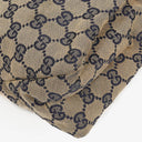 Gucci Navy Blue GG Fabric Chain Horsebit Hobo Bag
