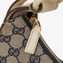 Gucci Navy Blue GG Fabric Chain Horsebit Hobo Bag