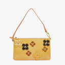 Louis Vuitton Lexington Flowers Yellow Vernis Leather Clutch Handbag