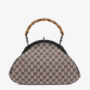 Gucci Bambbo Top Handle Frame GG Canvas Bag