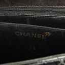 Chanel Black Quilted Patent Leather Top Handle Flap Bag With 24K Gold-Plated Hardware