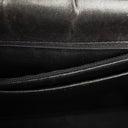 Chanel Black Quilted Patent Leather Top Handle Flap Bag With 24K Gold-Plated Hardware