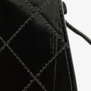 Chanel Black Quilted Patent Leather Top Handle Flap Bag With 24K Gold-Plated Hardware