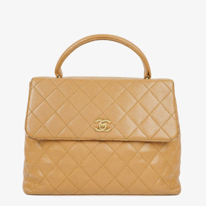 Chanel Caviar Quilted Beige Jumbo Kelly Flap Bag