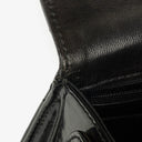 Chanel Black Quilted Patent Leather Top Handle Flap Bag With 24K Gold-Plated Hardware