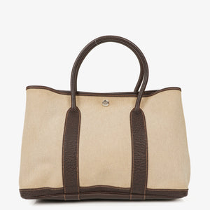 Hermes Garden Party 36 MM Buffle Skipper Toile Marron Fonce Tote Bag