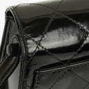 Chanel Black Quilted Patent Leather Top Handle Flap Bag With 24K Gold-Plated Hardware