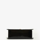 Chanel Black Quilted Patent Leather Top Handle Flap Bag With 24K Gold-Plated Hardware