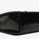 Chanel Black Quilted Patent Leather Top Handle Flap Bag With 24K Gold-Plated Hardware