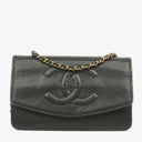 Chanel Black Caviar Timeless CC Wallet on Chain WOC