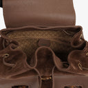 Gucci Vintage Brown Suede and Leather Bamboo Backpack