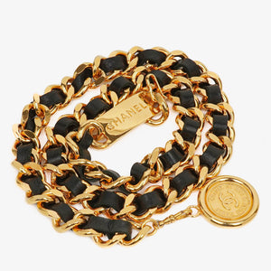 Chanel Coco Mark Leather Chain Belt