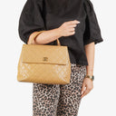Chanel Caviar Quilted Beige Jumbo Kelly Flap Bag