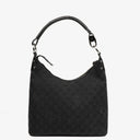 Gucci Black Monogram Canvas and Leather Hobo Shoulder Bag