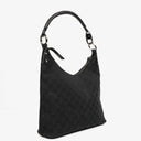 Gucci Black Monogram Canvas and Leather Hobo Shoulder Bag