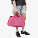 Prada Peonia Canapa Denim Logo Tote Bag