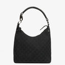 Gucci Black Monogram Canvas and Leather Hobo Shoulder Bag