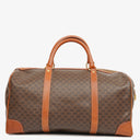 Celine Vintage Macadam Triomphe Brown Travel Bag