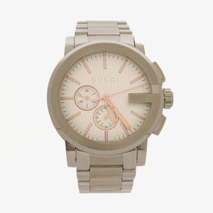 Gucci G-Chrono Stainless Steel 44mm Quartz Watch Silver